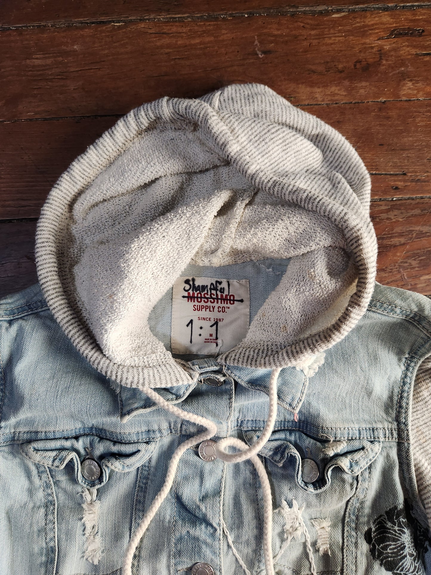 Black Rose and Gems Denim Jacket