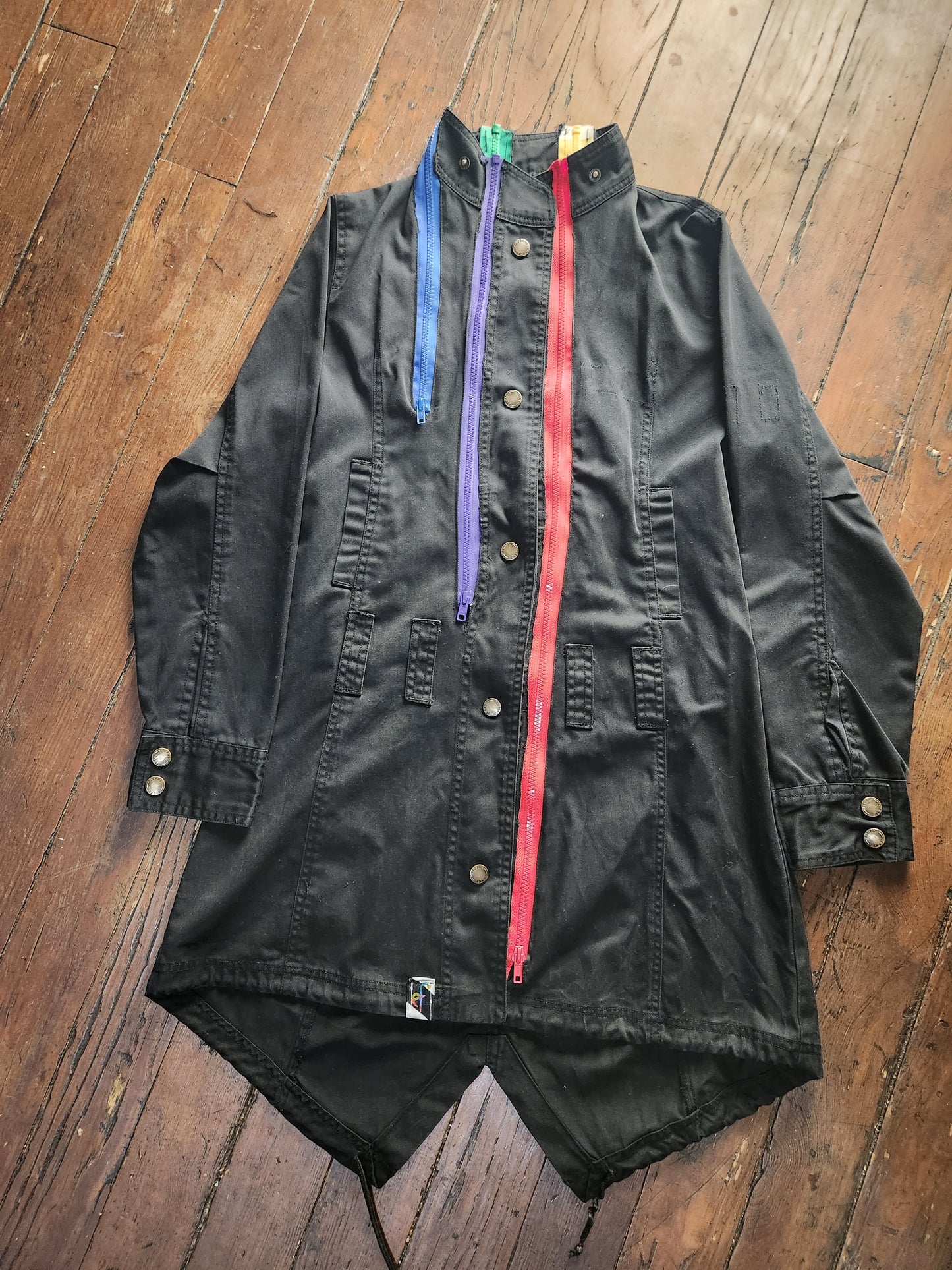 Black 🌈 zipper Coat