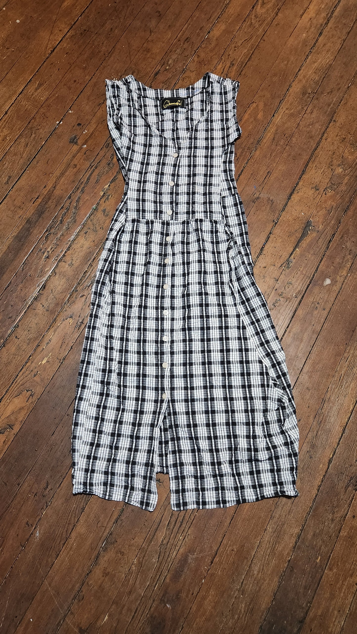 Xl plunge neck button up dress