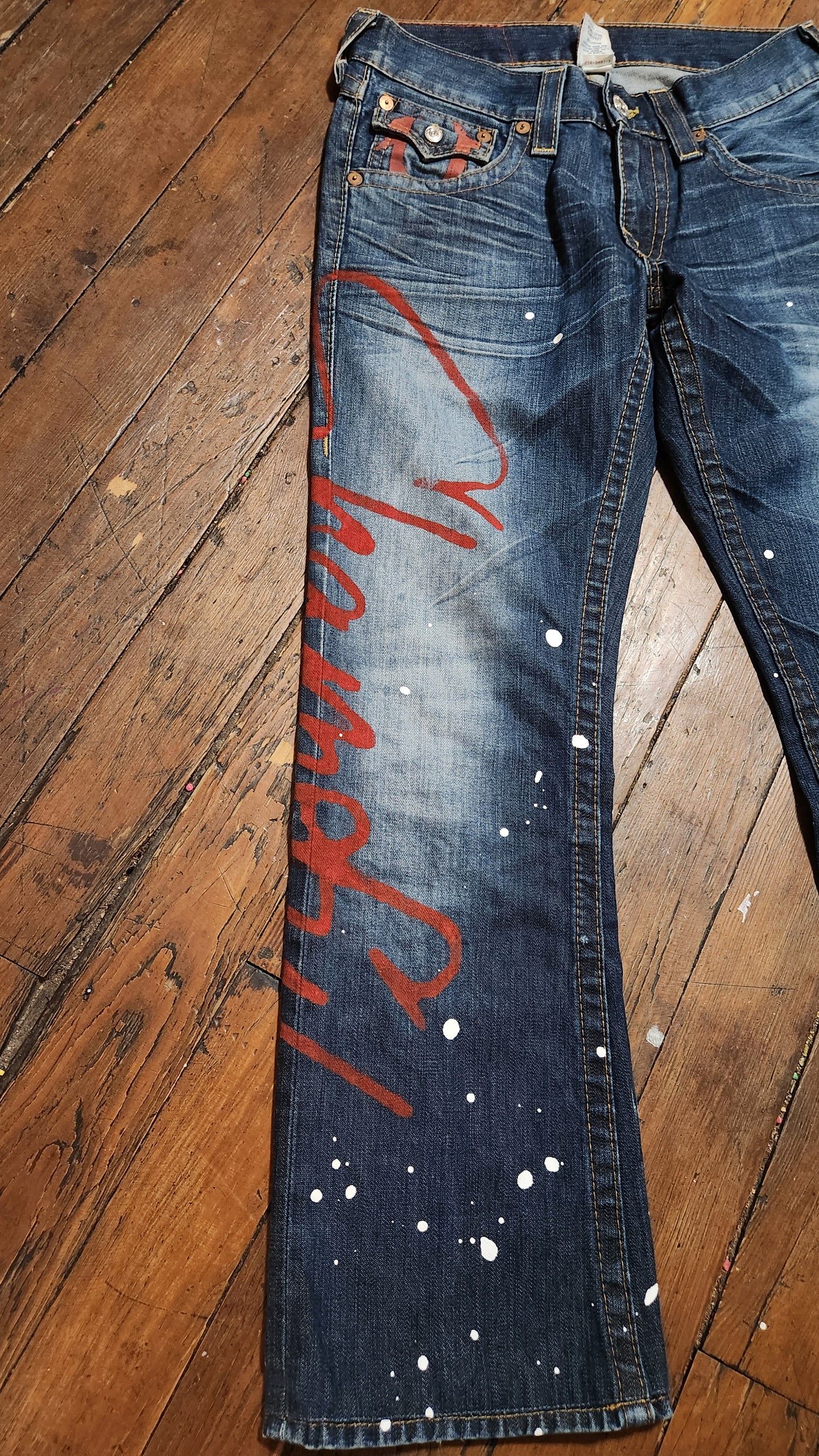 Shameful True Religion paint splatter