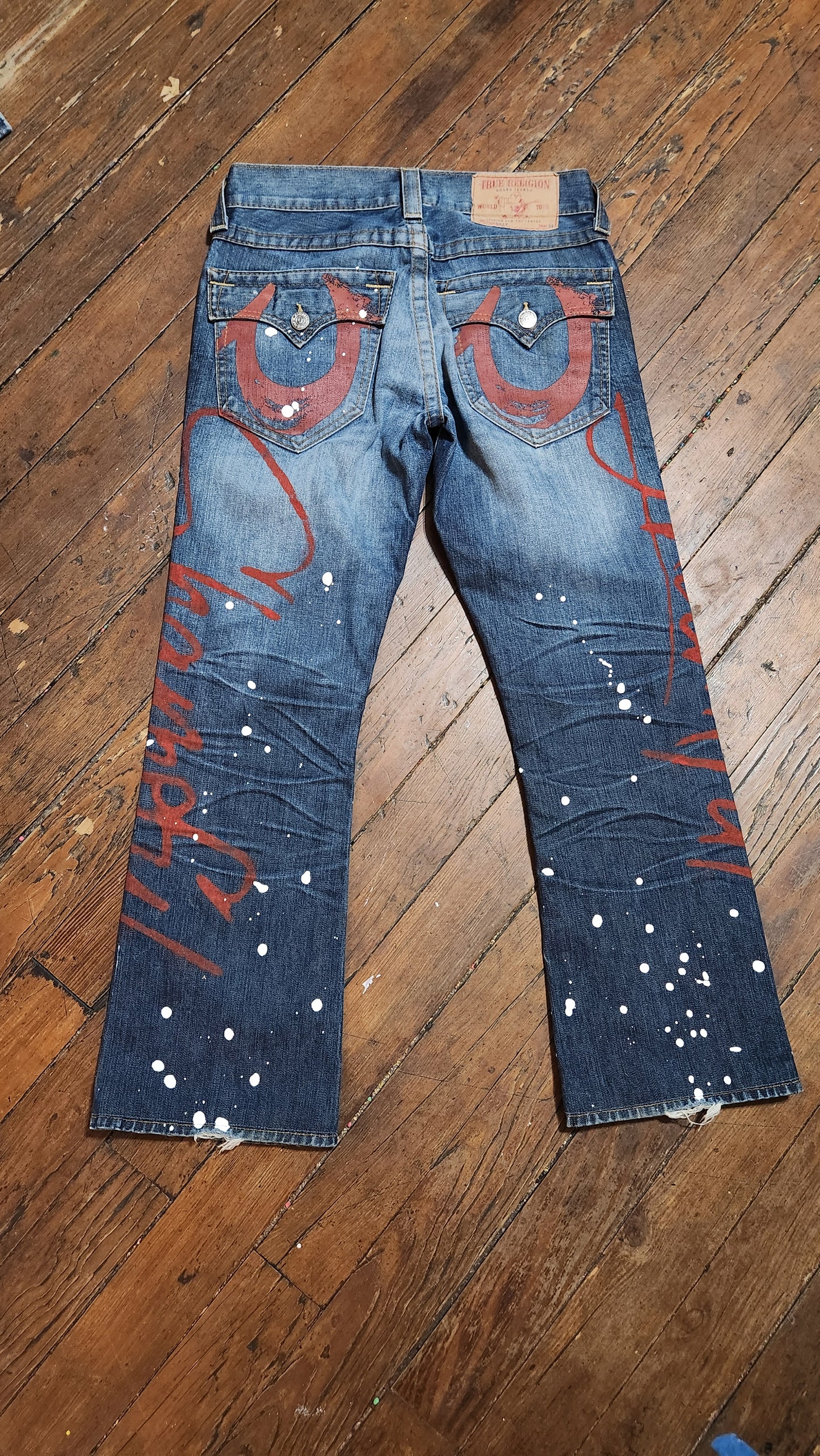 Shameful True Religion paint splatter