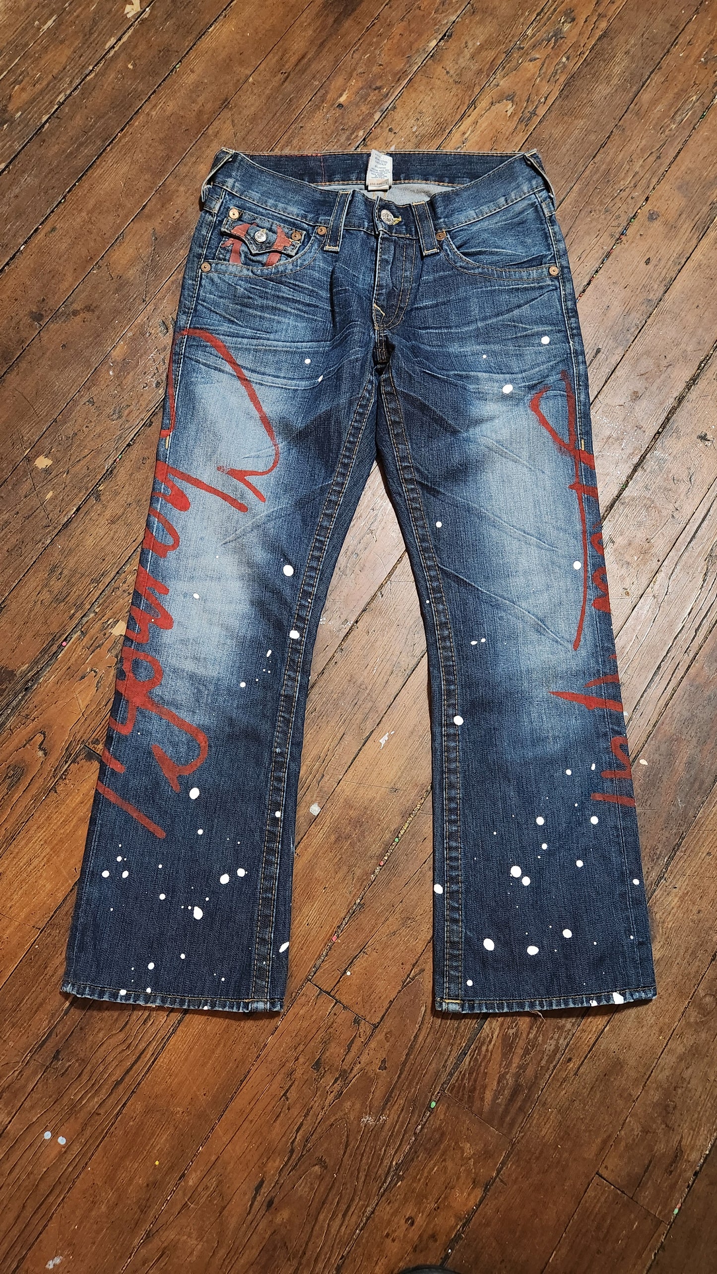 Shameful True Religion paint splatter