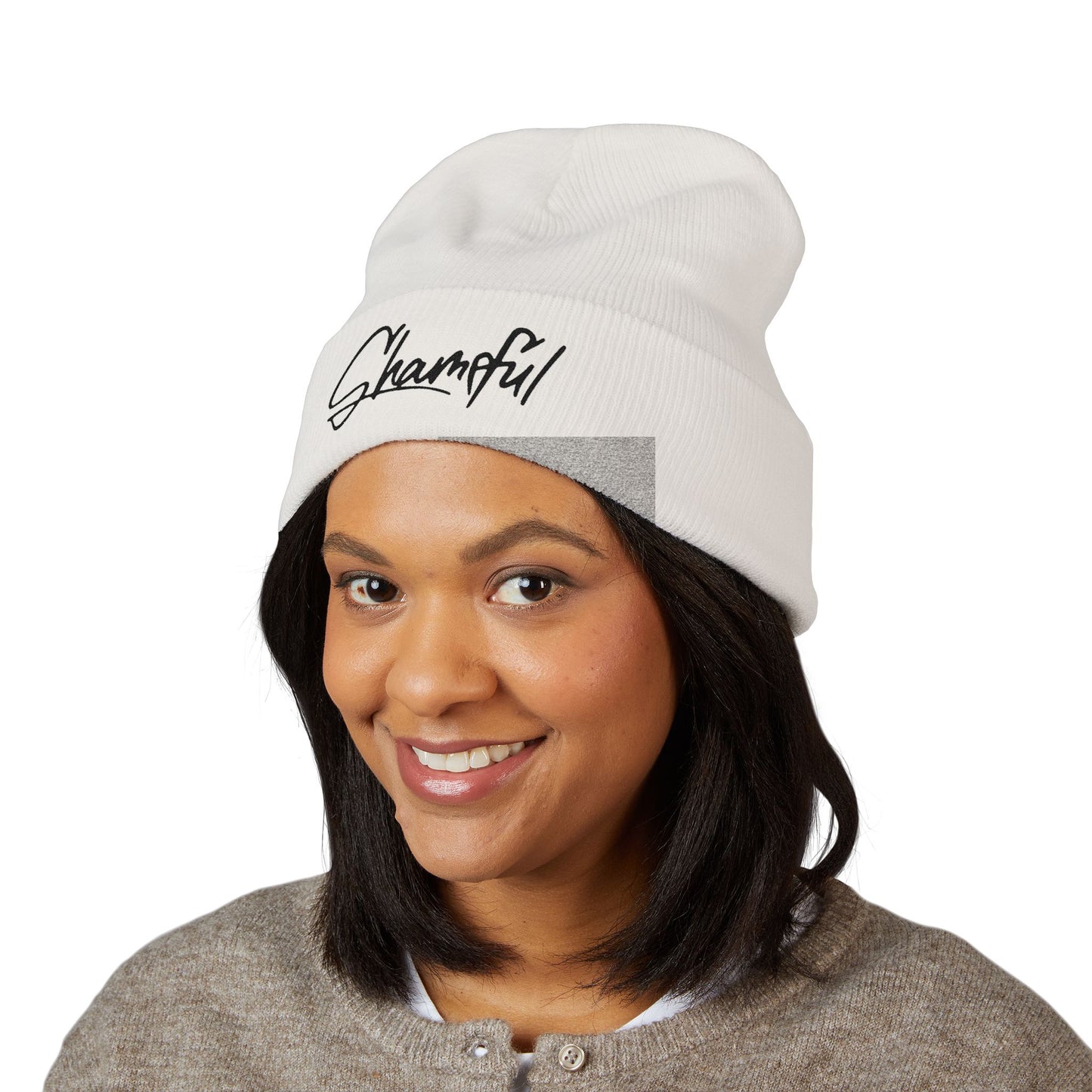 Classic Cuffed Beanie — Embroidered "Shameful" Script Beanie