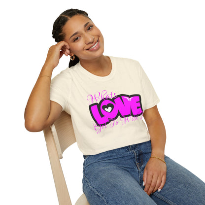 LOVE Heart Graphic T-Shirt — Bold Pink Streetwear Tee
