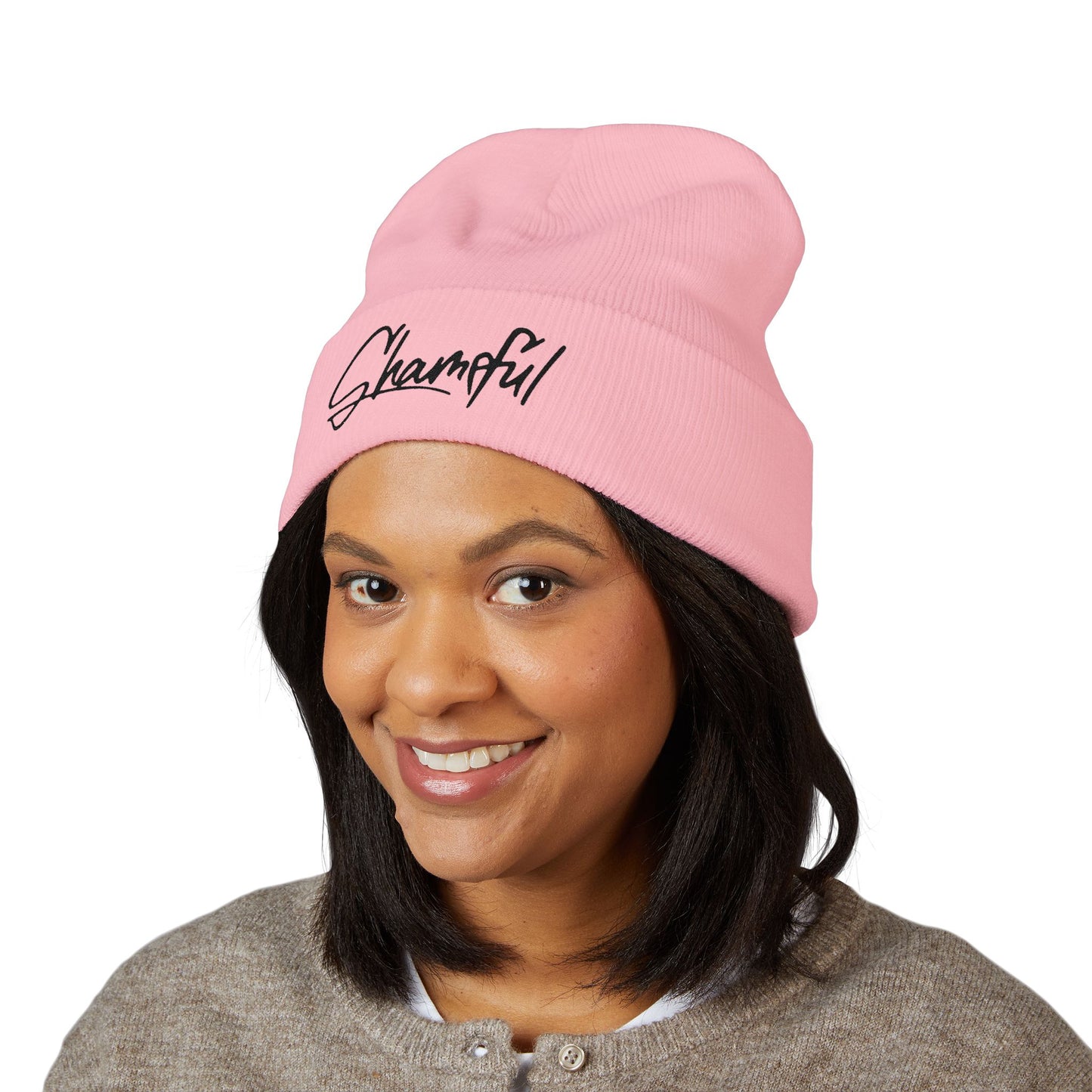Classic Cuffed Beanie — Embroidered "Shameful" Script Beanie