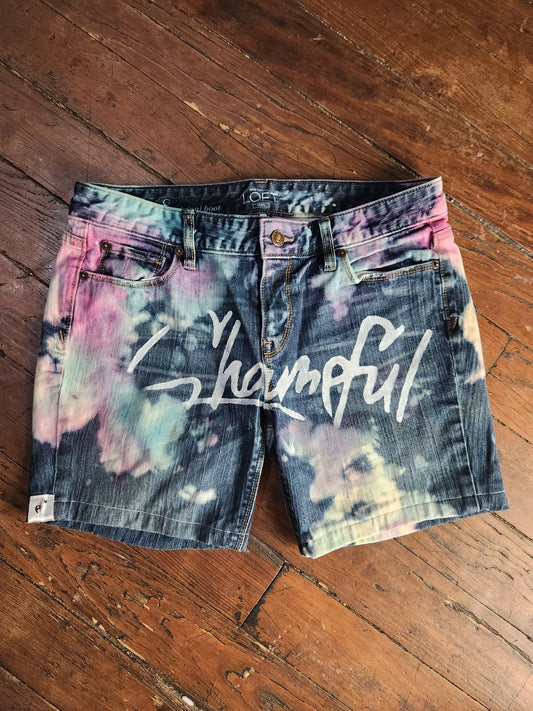 Watercolor Spill Jean Shorts