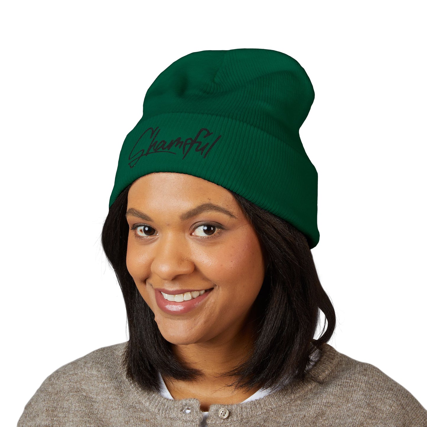 Classic Cuffed Beanie — Embroidered "Shameful" Script Beanie