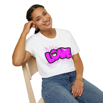 LOVE Heart Graphic T-Shirt — Bold Pink Streetwear Tee