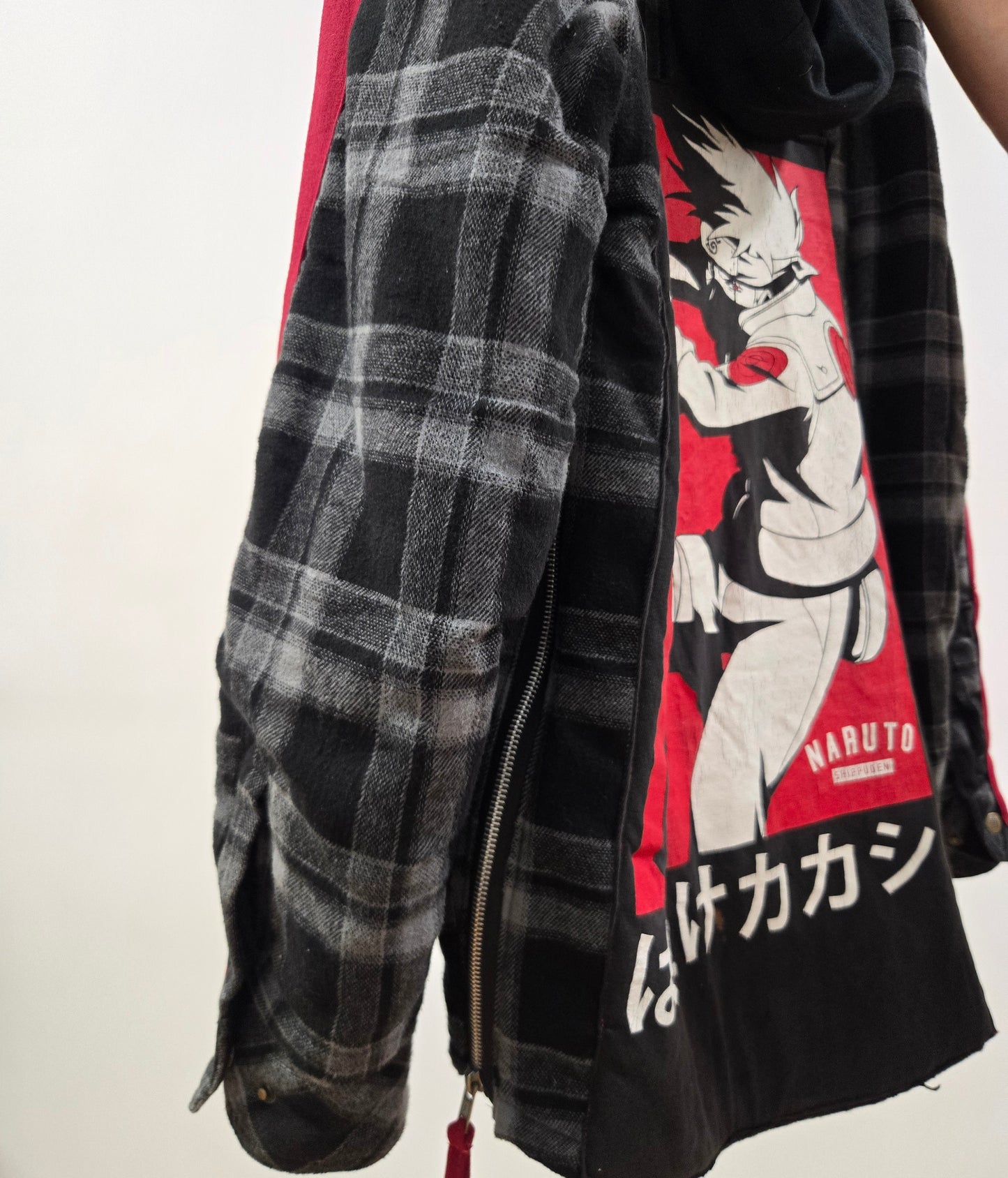 Kakashi Custom Flannel ZipUp Hoodie