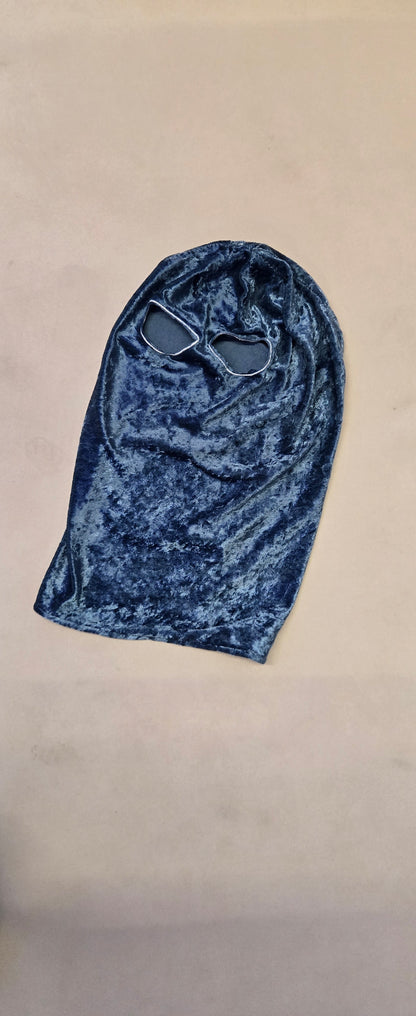 Blue Satin Ski Mask