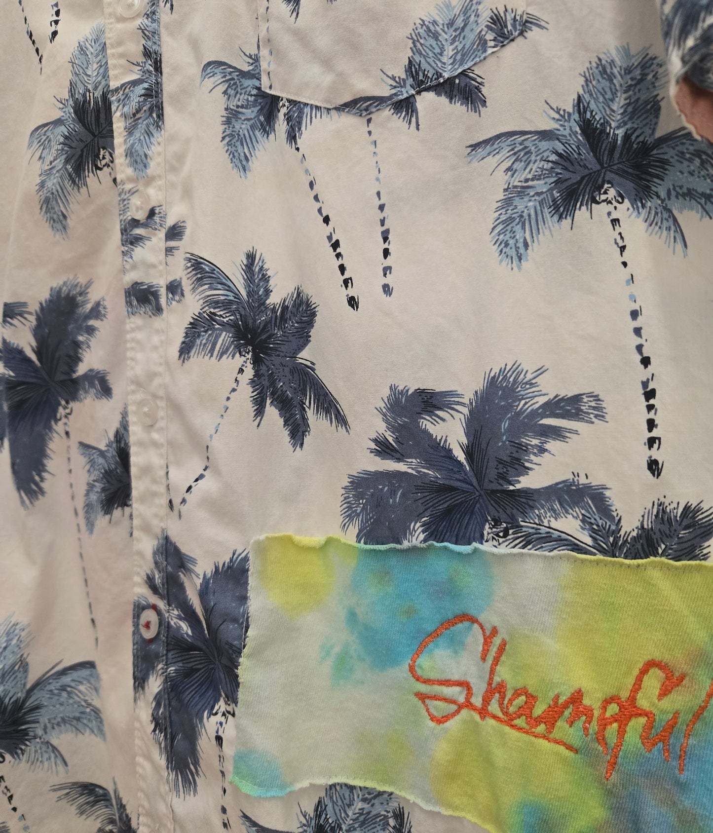 Beach vibes button-up T-shirt